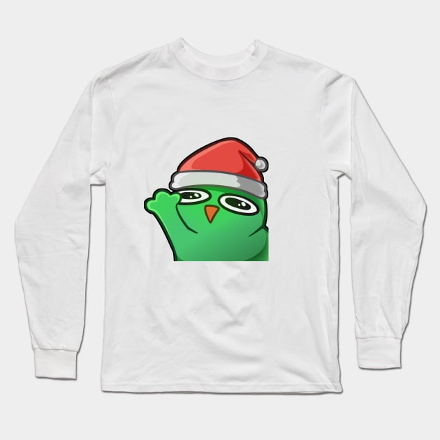 Waving Christmas Froggie Long Sleeve T-Shirt by Nucifen